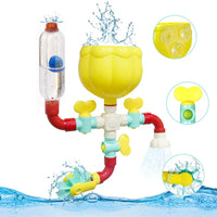 QWZ New DIY Montessori Children Bath Toys Water Spray Rotating Water