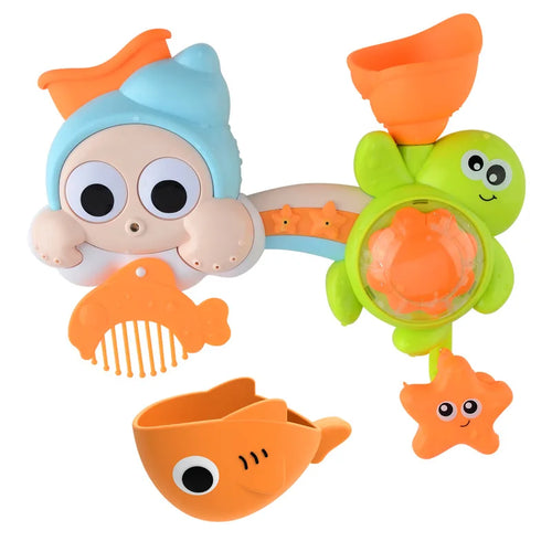 QWZ New DIY Montessori Children Bath Toys Water Spray Rotating Water