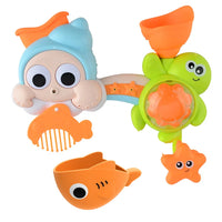 QWZ New DIY Montessori Children Bath Toys Water Spray Rotating Water