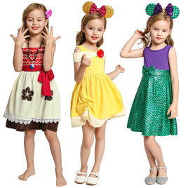 Girls Princess Dress Mickey Mouse Frozen Elsa Cosplay Halloween