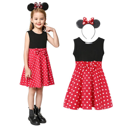 Girls Princess Dress Mickey Mouse Frozen Elsa Cosplay Halloween