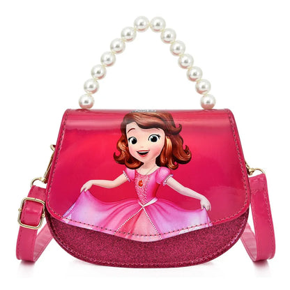 Disney Princess frozen Sofia pearl handle PU Cute fashion Leather