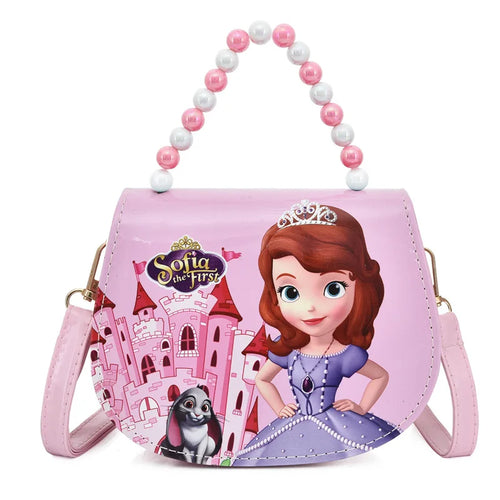 Disney Princess frozen Sofia pearl handle PU Cute fashion Leather