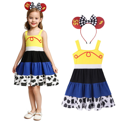 Girls Princess Dress Mickey Mouse Frozen Elsa Cosplay Halloween