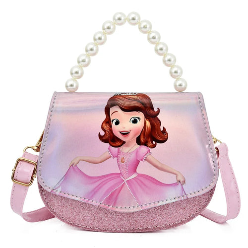 Disney Princess frozen Sofia pearl handle PU Cute fashion Leather