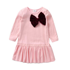 Adorable Holiday/Celebrating Cotton Dress With Elegant Bow