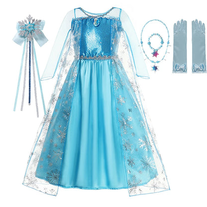 Elsa Dress for Girls Elsa Costume Snow Queen Anna Dress Cosplay