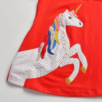 Cotton Long Sleeve Straight Unicorn Dress