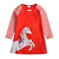 Cotton Long Sleeve Straight Unicorn Dress