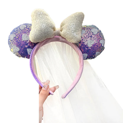 Mickey Mouse Ear Headband Wedding dress Bow Wave point Minnie Headband