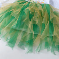 Green Unicorn Mesh Long Sleeve Cotton Dress Perfect for St Patrick's Day