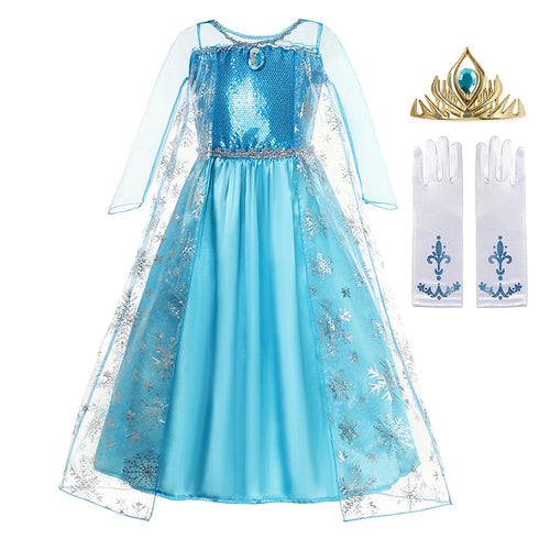 Elsa Dress for Girls Elsa Costume Snow Queen Anna Dress Cosplay