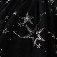 Size 5 Adorable Gray Star Sweater Dress with Black Tulle Skirt