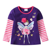 Adorable Purple Fairy Long Sleeve Cotton Tee
