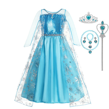 Elsa Dress for Girls Elsa Costume Snow Queen Anna Dress Cosplay