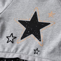 Size 5 Adorable Gray Star Sweater Dress with Black Tulle Skirt