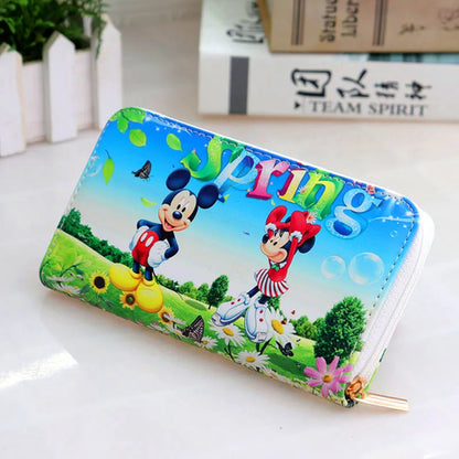 Disney Fashion Women's Wallet Mickey Mouse Frozen Pu Long Print