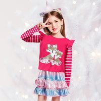 Squirrel Ruffled Cotton Long Sleeve Tops