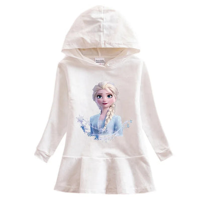 Frozen Elsa Princess Autumn Winter Sweatershirt Dresses Girls Long