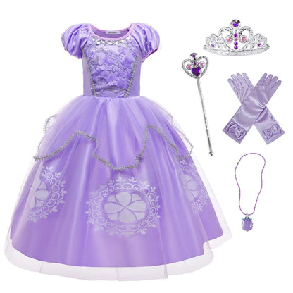 Kids Cartoon Sophia the First Anime Costume Girls Princess Dress