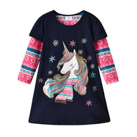 Christmas Unicorn Cotton Dress