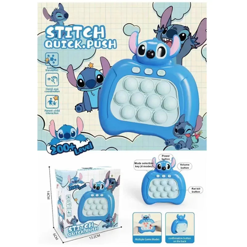 Disney Stitch Mickey Quick Push Game Console Upgraded Fingertip Press