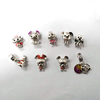 925 Silver Mickey Minnie Mouse Disney Charms Bead Pendant Fit