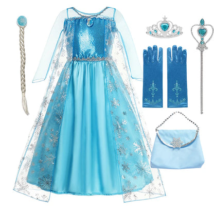 Elsa Dress for Girls Elsa Costume Snow Queen Anna Dress Cosplay