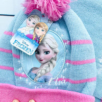 4-8Years children's hat Elsa princess  hat scarf gloves hat knitted set