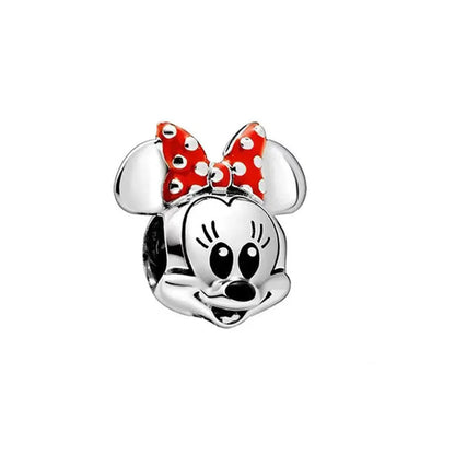 925 Silver Mickey Minnie Mouse Disney Charms Bead Pendant Fit