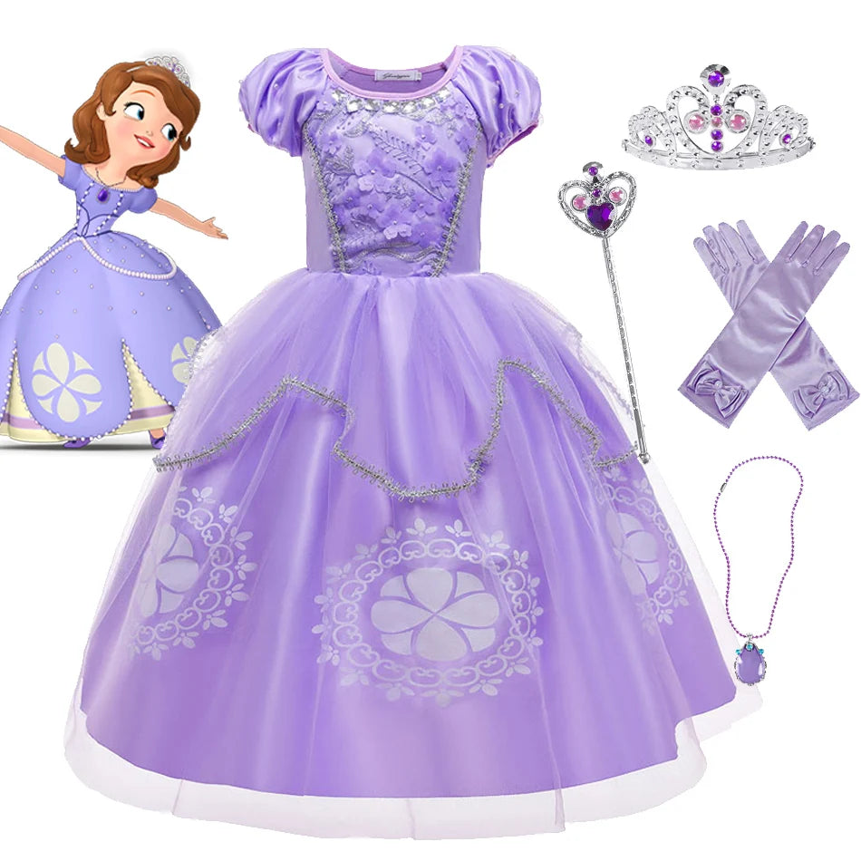 Kids Cartoon Sophia the First Anime Costume Girls Princess Dress