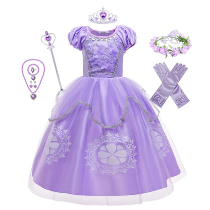 Kids Cartoon Sophia the First Anime Costume Girls Princess Dress