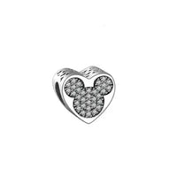 925 Silver Mickey Minnie Mouse Disney Charms Bead Pendant Fit