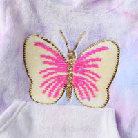 5t Butterfly Dye Fleece Hoodie - Pink and Gold