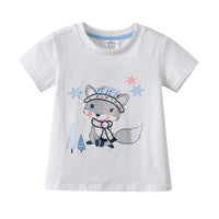 Adorable Glitter Christmas Fox Cotton Tshirt