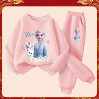 Disney Frozen Elsa Long Sleeve And Pants Two-piece Suit