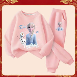 Disney Frozen Elsa Long Sleeve And Pants Two-piece Suit