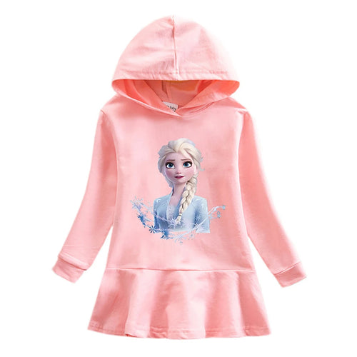 Frozen Elsa Princess Autumn Winter Sweatershirt Dresses Girls Long