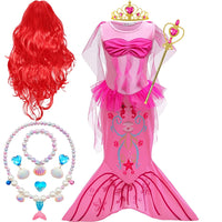 2024 Little Girl Mermaid Birthday Dress Fancy Kid Cosplay Party Charm