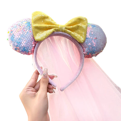 Mickey Mouse Ear Headband Wedding dress Bow Wave point Minnie Headband