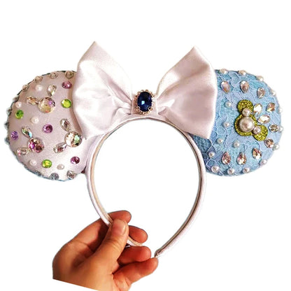 Mickey Mouse Ear Headband Wedding dress Bow Wave point Minnie Headband