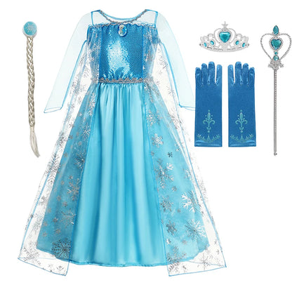 Elsa Dress for Girls Elsa Costume Snow Queen Anna Dress Cosplay