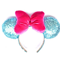 Mickey Mouse Ear Headband Wedding dress Bow Wave point Minnie Headband