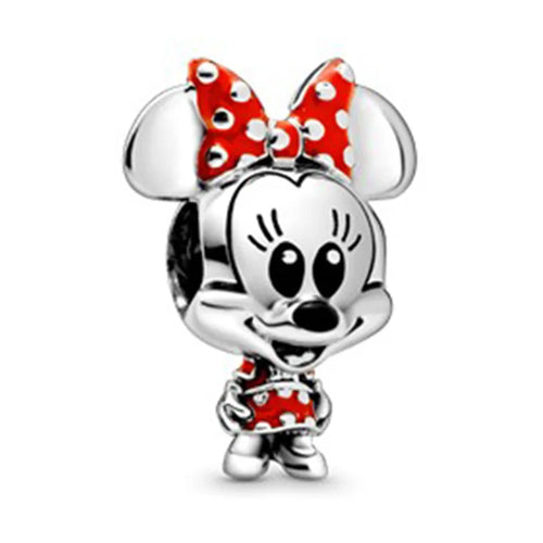 925 Silver Mickey Minnie Mouse Disney Charms Bead Pendant Fit