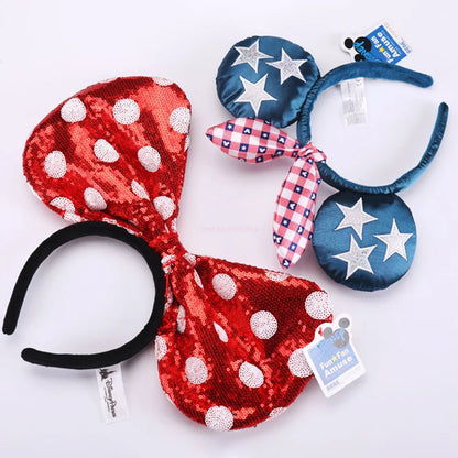 Disney Mickey Ears Ariel Princess Disneyland Beauty Fashion Bowknot