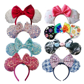 Mickey Mouse Ear Headband Wedding dress Bow Wave point Minnie Headband