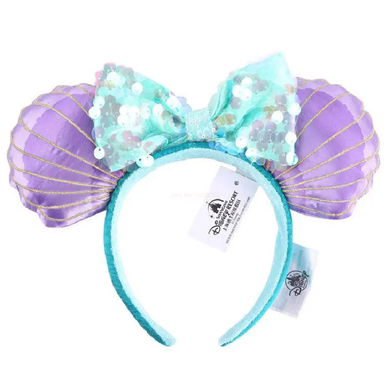 Disney Mickey Ears Ariel Princess Disneyland Beauty Fashion Bowknot