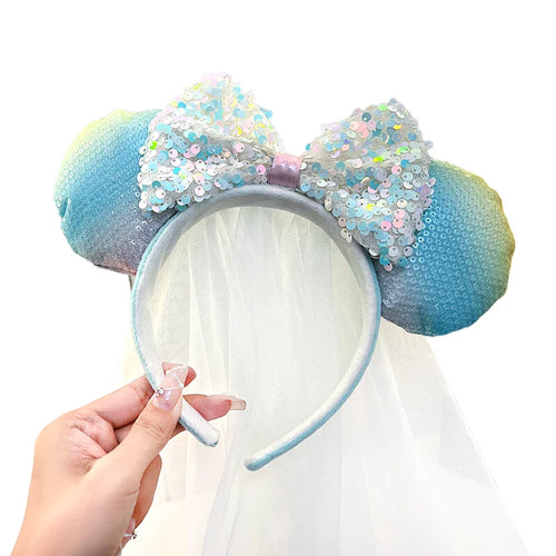 Mickey Mouse Ear Headband Wedding dress Bow Wave point Minnie Headband