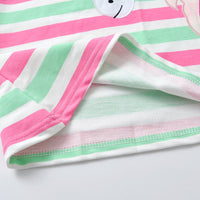Hooded Unicorn Striped Straight Sequin Cotton Dress