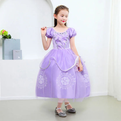 Kids Cartoon Sophia the First Anime Costume Girls Princess Dress